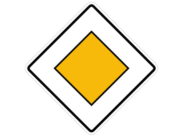 Verkehrszeichen 306 Vorfahrtstrasse Radfahrausbildung Grundschule